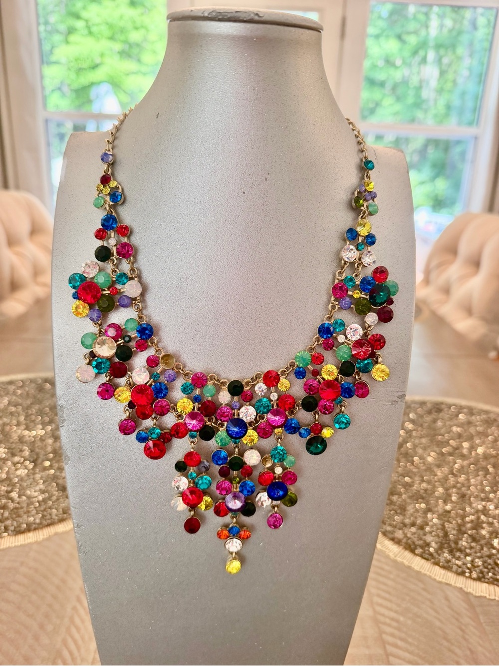 Multicolor Statement Bib Necklace - Women's Fashion Jewelry from Dillards NEW!